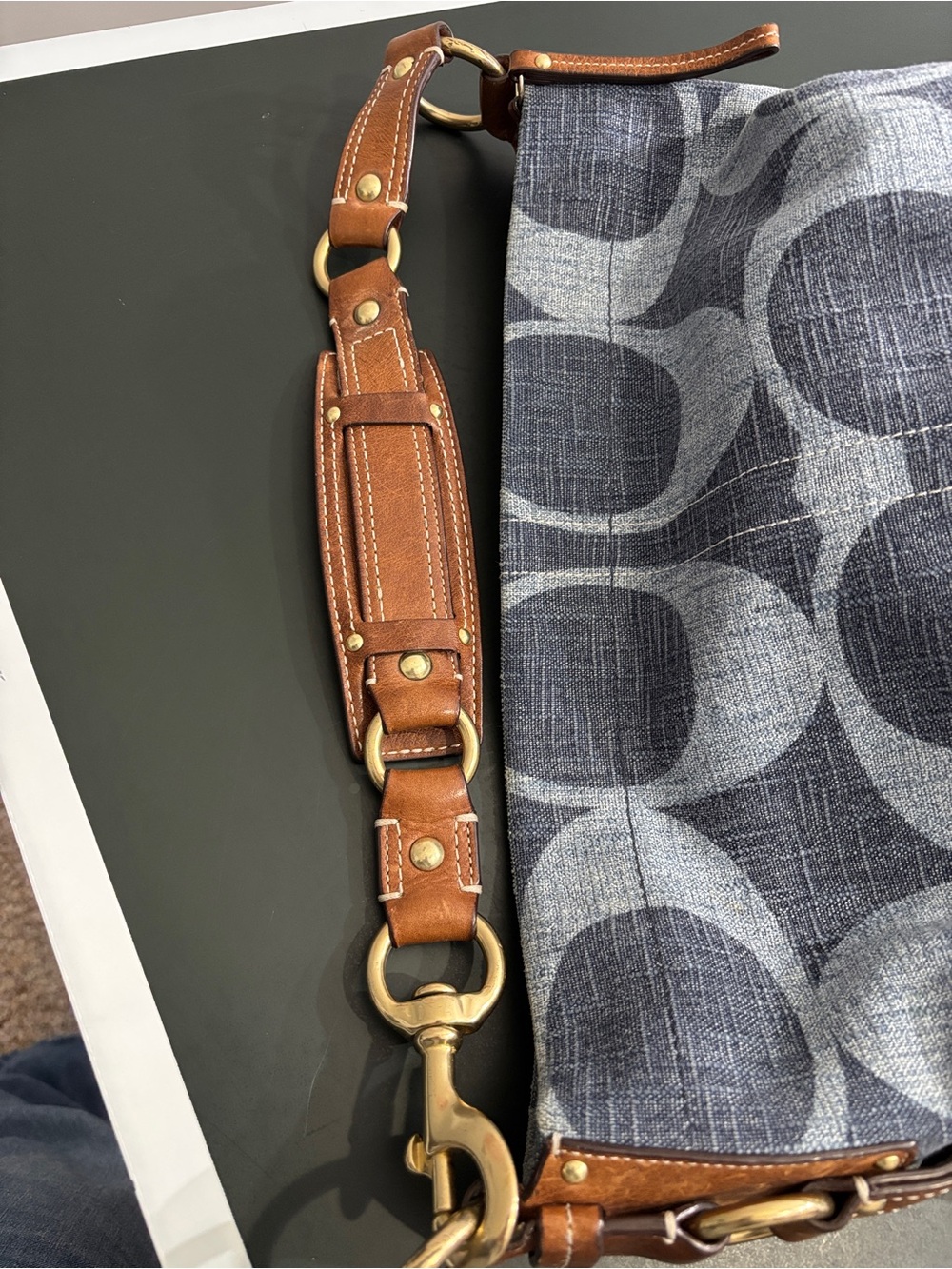 Vintage Denim Coach Carlye shoulder bag. - Picture 8 of 14